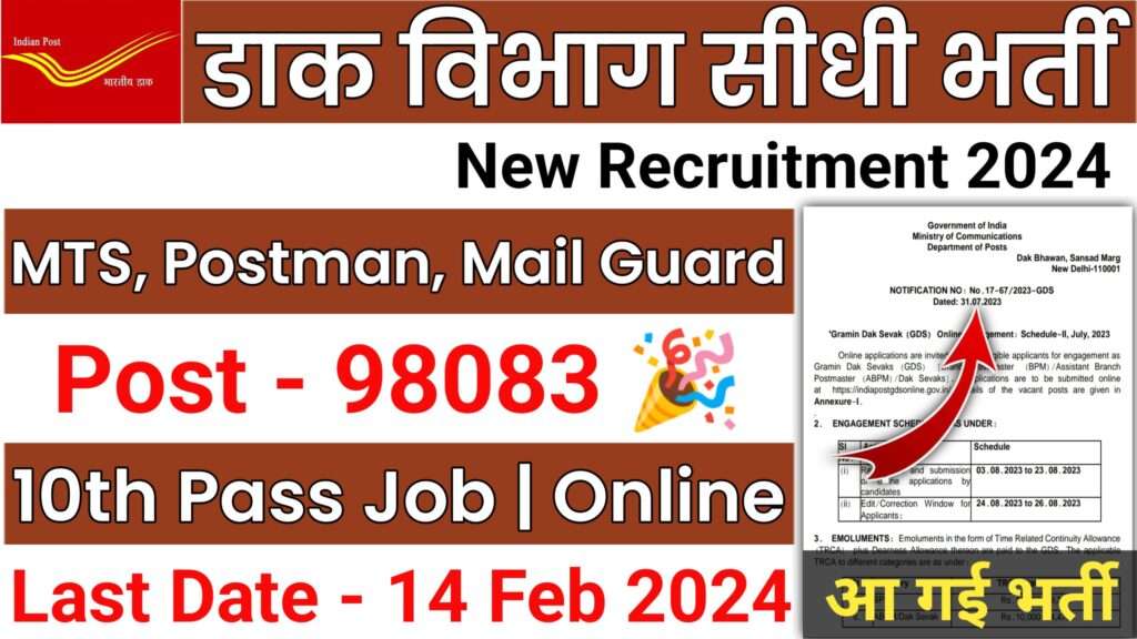 Indian post office vacancy 2024