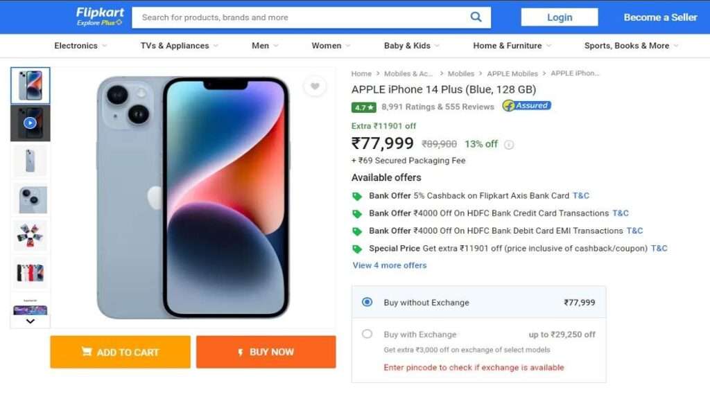 iPhone 15 offer on flipkart